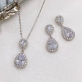 Photograph: Celeste Silver Crystal Embellished Wedding Jewellery Set