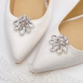 Photograph: Clips de chaussures en cristal d'argent précieux