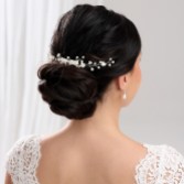 Photograph: Confetti Flowers and Pearl Hair Vine on Comb (Silver)