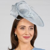 Photograph: Cornflower Blue Large Sinamay Disk Wedding Fascinator
