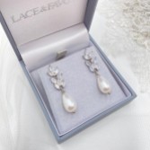 Photograph: Divine Silver Cubic Zirconia and Teardrop Pearl Earrings