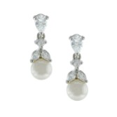 Photograph: Elegance Crystal and Pearl Wedding Earrings