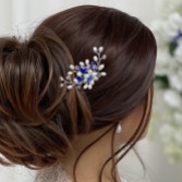 Photograph: Ellie Pearl Cluster Wedding Hair Pin (Sapphire)