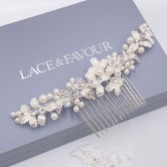 Photograph: Ellis Dainty Silver Leaves and Pearl Hair Comb