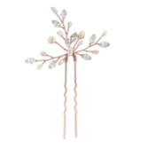 Photograph: Elodie Crystal and Pearl Wedding Hair Pin (Rose Gold)