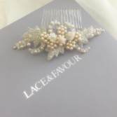 Photograph: Elouise Beaded Leaves and Champagne Pearl Vintage Inspired Hair Comb