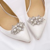 Photograph: Euphoria Pearl and Crystal Brooch Shoe Clips