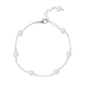 Photograph: Evie Silver Dainty Pearl Chain Bracelet