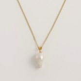 Photograph: Freya Rose Large Baroque Pearl 22ct Gold Pendant Necklace