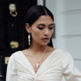 Photograph: Freya Rose Large Baroque Pearl Statement Gold Drop Earrings