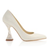 Photograph: Freya Rose Mika Ivory Leather Mother of Pearl Heel Statement Court Shoes