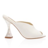 Photograph: Freya Rose Mimi Ivory Leather Mother of Pearl Peep Toe Mules