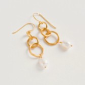 Photograph: Freya Rose Warrioress Gold Chain Pearl Drop Earrings