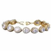 Photograph: Hampton Teardrop Cubic Zirconia Wedding Bracelet (Gold)