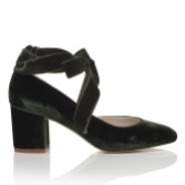 Photograph: Harriet Wilde Hetty Mid Forest Velvet Tie Up Block Heel Court Shoes