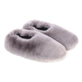 Photograph: Helen Moore Grey Faux Fur Slippers