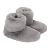 Photograph: Helen Moore Grey Faux Fux Slipper Boots
