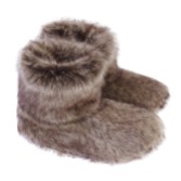 Photograph: Helen Moore Truffle Brown Faux Fux Slipper Boots