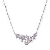Photograph: Ivory and Co Aphrodite Crystal Leaves and Pearl Wedding Necklace