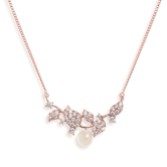 Photograph: Ivory and Co Aphrodite Crystal Leaves and Pearl Wedding Necklace (Rose Gold)