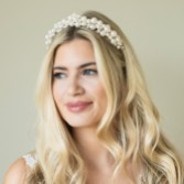 Photograph: Ivory and Co Bandeau de mariée Odyssey Statement Pearl Cluster