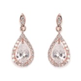 Photograph: Ivory and Co Belmont Crystal Drop Wedding Earrings (Rose Gold)
