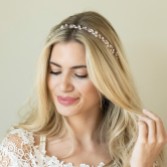 Photograph: Ivory and Co Bohemia Rose Gold Delicate Pearl and Crystal Hair Vine