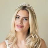 Photograph: Ivory and Co Embrace Gold Crystal and Freshwater Pearl Tiara