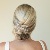 Photograph: Ivory and Co Golden Shimmer Dainty Crystal and Pearl Hair Comb