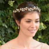 Photograph: Ivory and Co Kallea Bronze Flowers and Opal Crystal Hair Vine