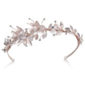 Photograph: Ivory and Co Liberty Rose Gold Enameled Flowers and Leaves Side Headpiece