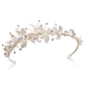 Photograph: Ivory and Co Olympia Gold Enamelled Flowers and Leaves Side Headpiece