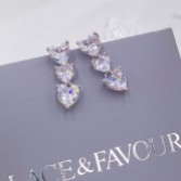 Photograph: Langham CZ Crystal Hearts Wedding Earrings