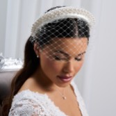 Photograph: London Ivory Chunky Pearl Birdcage Headband