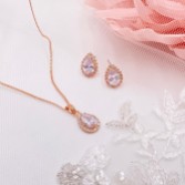 Photograph: Lulu Rose Gold Crystal Stud Wedding Jewelry Set