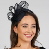 Photograph: Navy Simple Side Pleat Sinamay Wedding Fascinator