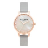 Photograph: Olivia Burton 30mm Rose Gold and Gray Leather Strap Watch