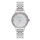 Photograph: Olivia Burton 30mm Silver Bracelet Watch with Screw and Crystal Detail