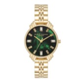 Photograph: Olivia Burton Art Deco 30mm Emerald and Gold Bracelet Watch