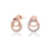 Photograph: Olivia Burton Boucles d'oreilles pendantes en or rose à maillons, ornées de pierres précieuses