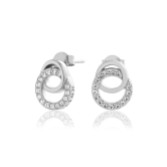 Photograph: Olivia Burton Boucles d'oreilles pendantes à maillons en argent serti de pierres précieuses