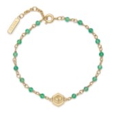 Photograph: Olivia Burton Bracelet à breloques Minima Bee vert et plaqué or