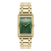 Photograph: Olivia Burton Grove 23mm Forest Green and Gold Bracelet Watch