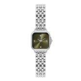 Photograph: Olivia Burton Mini Grosvenor 20mm Sage Green and Silver Bracelet Watch