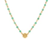 Fotografia: Olivia Burton Minima Bee - Collana con charm in perline verde e placcata oro