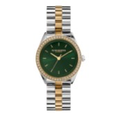 Fotografia: Olivia Burton Orologio Bejewelled con bracciale bicolore e verde foresta da 34 mm