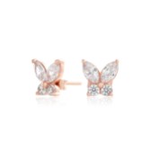 Photograph: Olivia Burton Rose Gold Sparkly Butterfly Stud Earrings