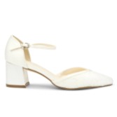 Fotograf: Paradox London Charla Ivory Lace Low Block Heel Ankle Strap Court Shoes