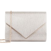 Photograph: Paradox London Darcy Champagne Glitter Envelope Clutch Bag