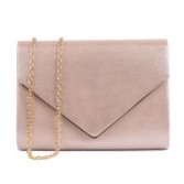 Photograph: Paradox London Darcy Nude Shimmer Envelope Clutch Bag